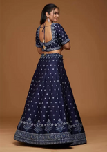 Embroidered Semi Stitched Lehenga Choli  (Blue)