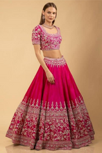 Embroidered Semi Stitched Lehenga Choli  (Pink)