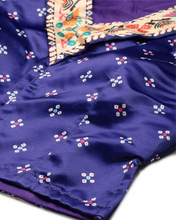 Blue and pink printed lehenga choli with dupatta