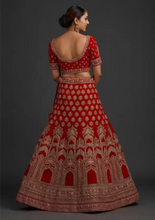 Embroidered Semi Stitched Lehenga Choli  (Red)